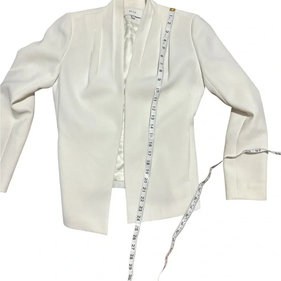 Reiss Sancia White Open Front Blazer Size 2 Minimalist Work Jacket - Picture 7 of 7